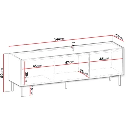 Garnero Arredamenti Mobile porta TV 144x50h cm 3 ante piano effetto marmo nero noce Caliva Sale