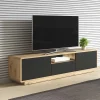 Garnero Arredamenti Mobile porta tv 180x45h cm 2 ante 1 cassetto nero opaco rovere Esmond Online