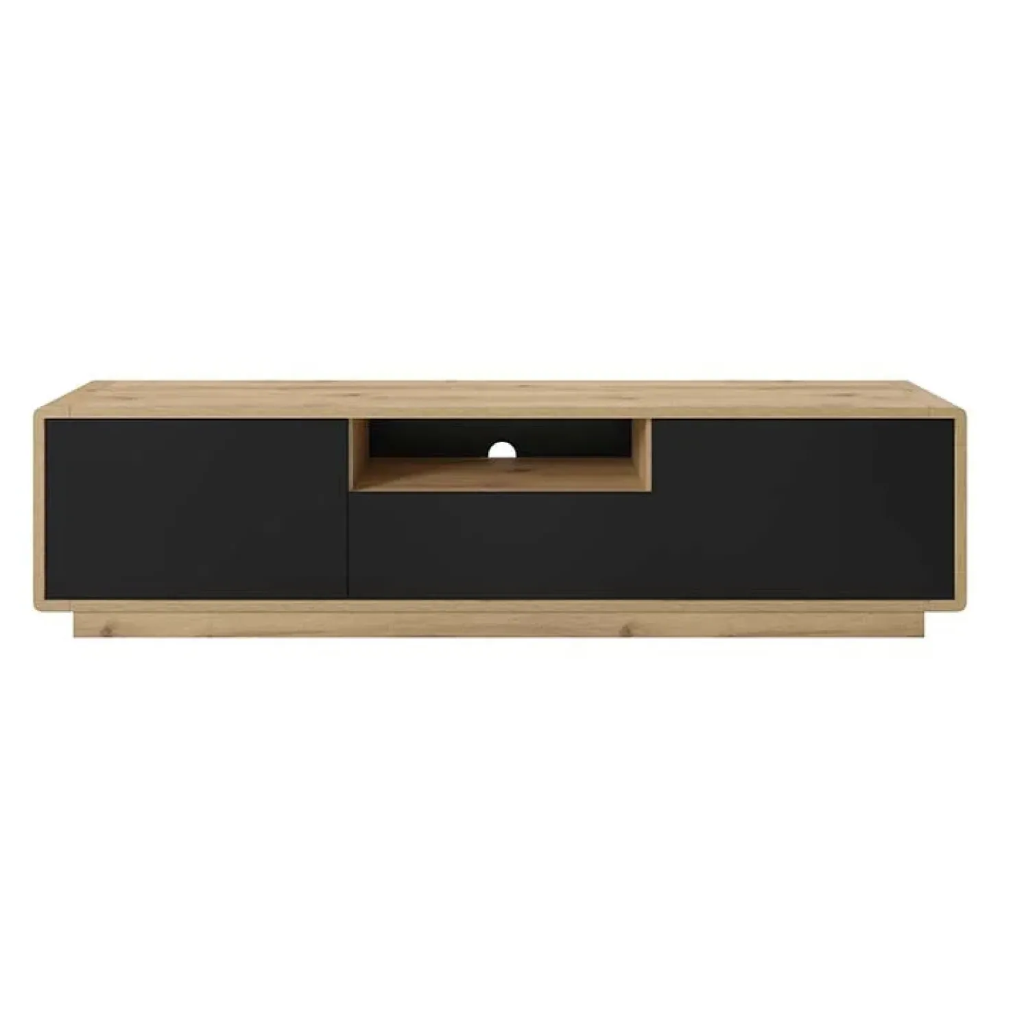 Garnero Arredamenti Mobile porta tv 180x45h cm 2 ante 1 cassetto nero opaco rovere Esmond Online