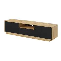 Garnero Arredamenti Mobile porta tv 180x45h cm 2 ante 1 cassetto nero opaco rovere Esmond Online