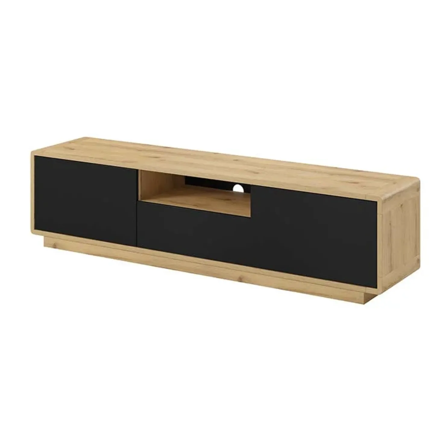 Garnero Arredamenti Mobile porta tv 180x45h cm 2 ante 1 cassetto nero opaco rovere Esmond Online