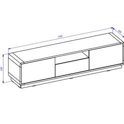 Garnero Arredamenti Mobile porta tv 180x45h cm 2 ante 1 cassetto nero opaco rovere Esmond Online