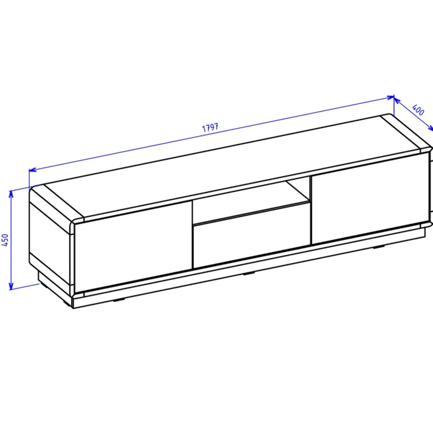 Garnero Arredamenti Mobile porta tv 180x45h cm 2 ante 1 cassetto nero opaco rovere Esmond Online
