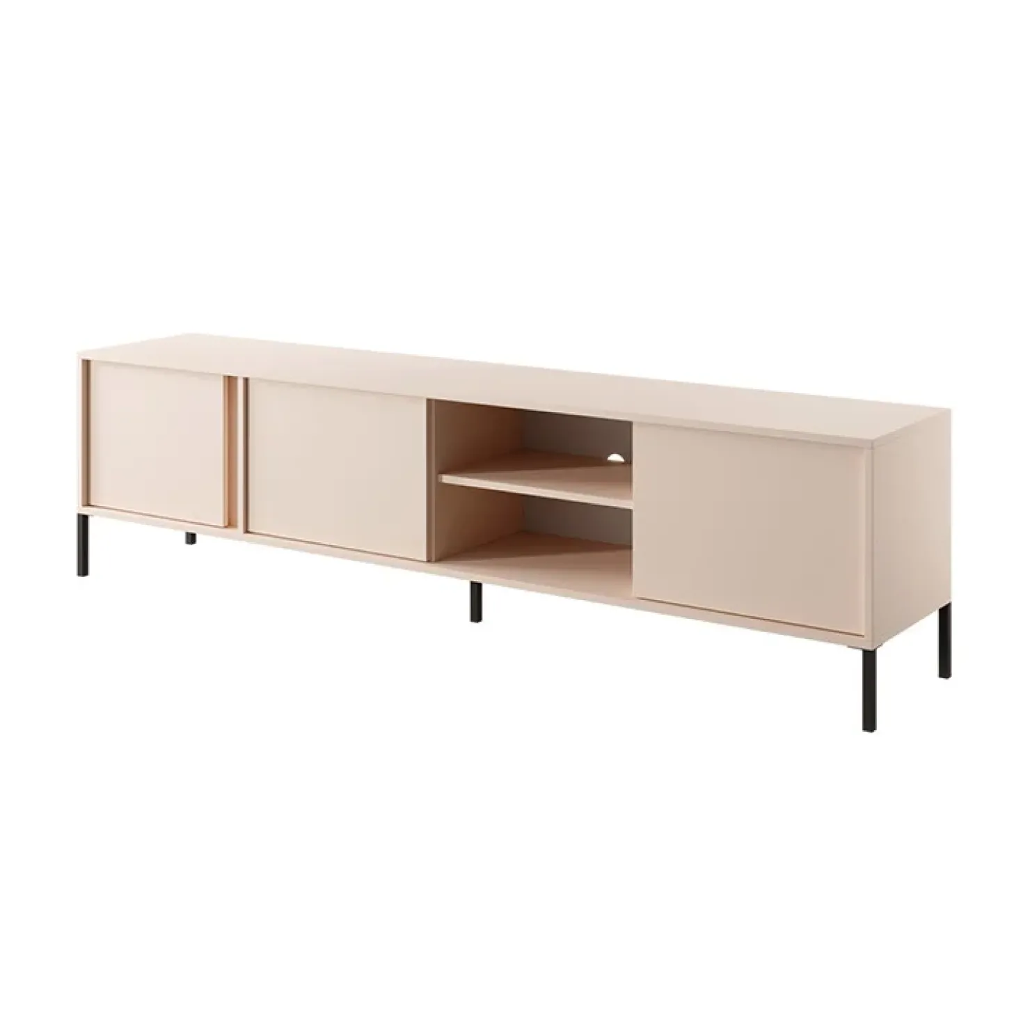 Garnero Arredamenti Mobile porta TV 203x54h cm 3 ante 2 vani moderno beige Melly Online
