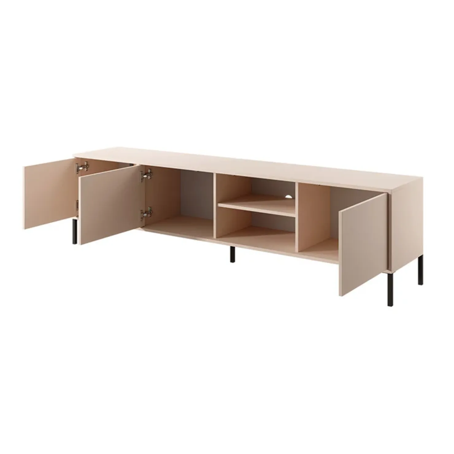 Garnero Arredamenti Mobile porta TV 203x54h cm 3 ante 2 vani moderno beige Melly Online