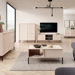 Garnero Arredamenti Mobile porta TV 203x54h cm 3 ante 2 vani moderno beige Melly Online