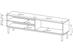 Garnero Arredamenti Mobile porta TV 180x55h cm 2 ante con led nero opaco rovere Amel New