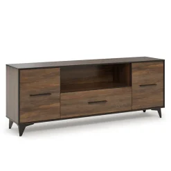 Garnero Arredamenti Mobile porta TV 179x68h cm 2 ante 1 cassetto noce Line New