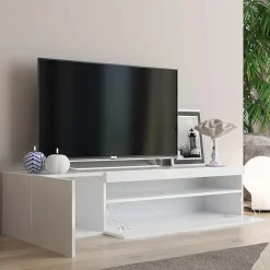 Garnero Arredamenti Mobile porta TV 155x37h cm 1 anta Light Small Gihome® Bianco Lucido Best
