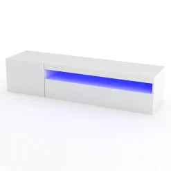 Garnero Arredamenti Mobile porta TV 155x37h cm 1 anta Light Small Gihome® Bianco Lucido Best