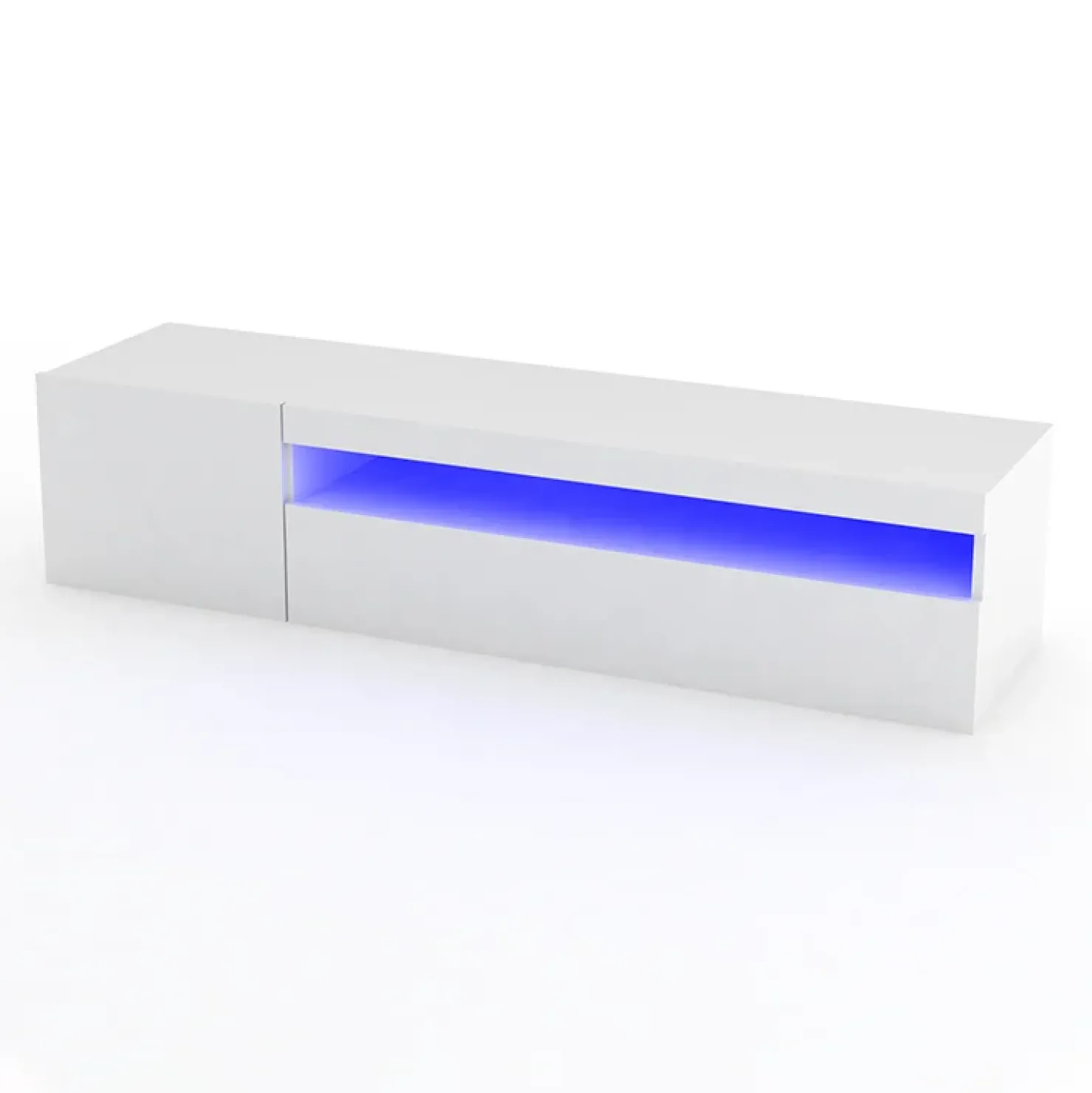 Garnero Arredamenti Mobile porta TV 155x37h cm 1 anta Light Small Gihome® Bianco Lucido Best