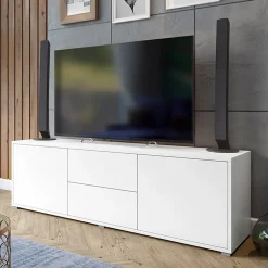 Garnero Arredamenti Mobile porta TV 141x50h cm 2 ante 2 cassetti bianco Eindhoven New