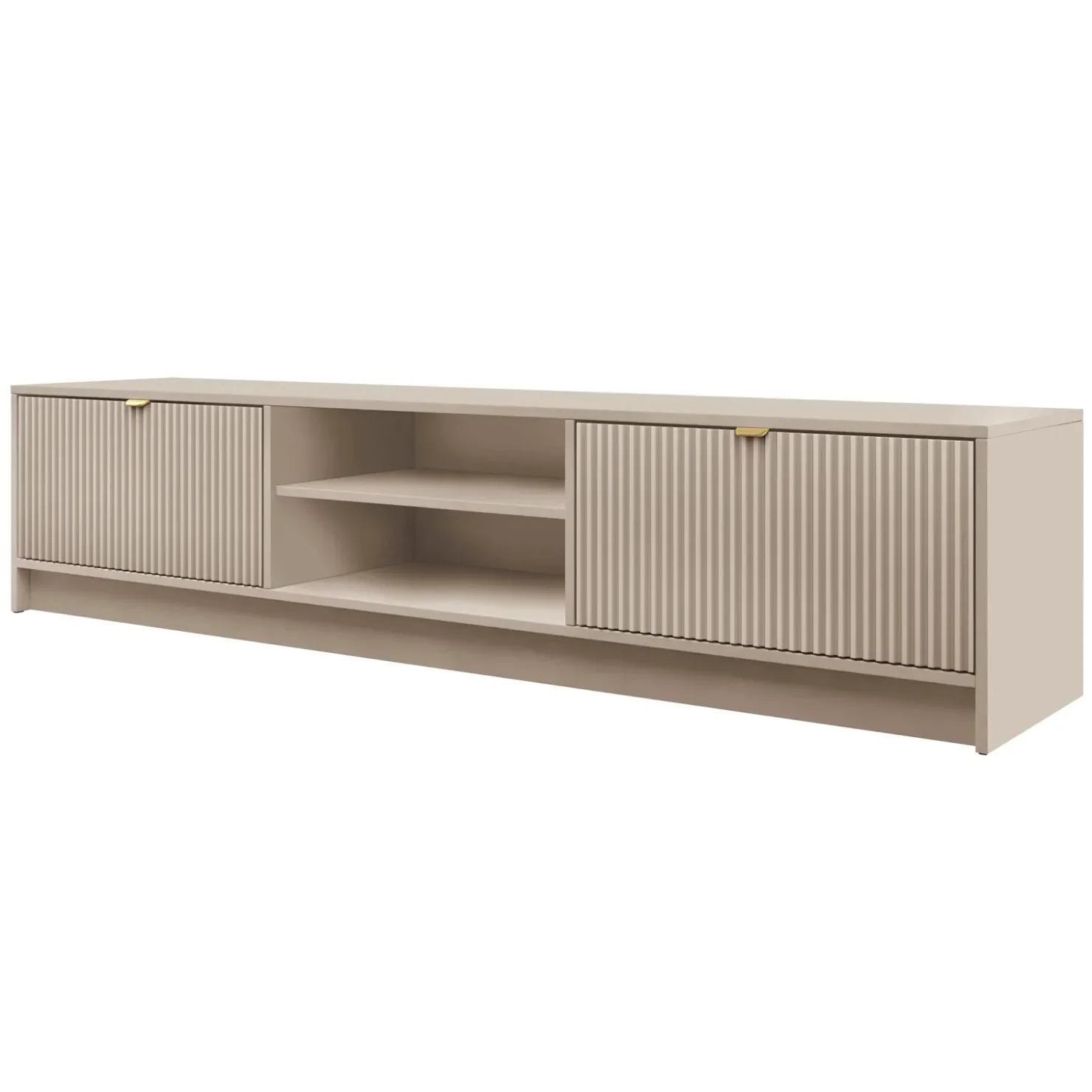 Garnero Arredamenti Mobile porta tv 180x40h cm 2 ante 2 vani a giorno cannettato Athena Beige Sale