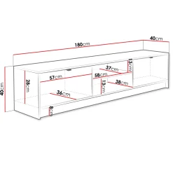Garnero Arredamenti Mobile porta tv 180x40h cm 2 ante 2 vani a giorno cannettato Athena Beige Sale