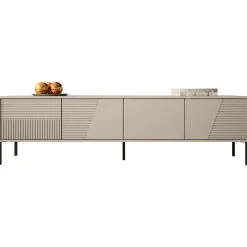 Garnero Arredamenti Mobile porta tv 190x53h cm 4 ante cannettato beige Diana Online