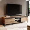 Garnero Arredamenti Mobile porta TV 170x49h cm 2 ante 2 vani a giorno rovere antracite Salisburgo Best