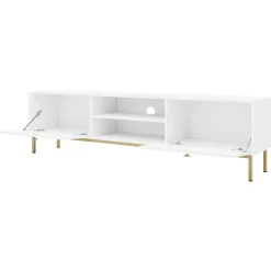 Garnero Arredamenti Mobile porta TV 180x48h cm 2 ante 2 vani Giuggiola Bianco Opaco Sale