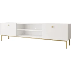 Garnero Arredamenti Mobile porta TV 180x48h cm 2 ante 2 vani Giuggiola Bianco Opaco Sale