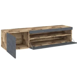 Garnero Arredamenti Mobile porta TV 155x37h cm 1 anta antracite Light Small Gihome® Antracite - Rovere Clearance