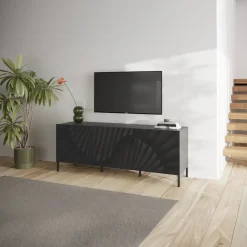Garnero Arredamenti Mobile porta TV 181x69h cm 3 ante antracite frontali serigrafati Seira Sale