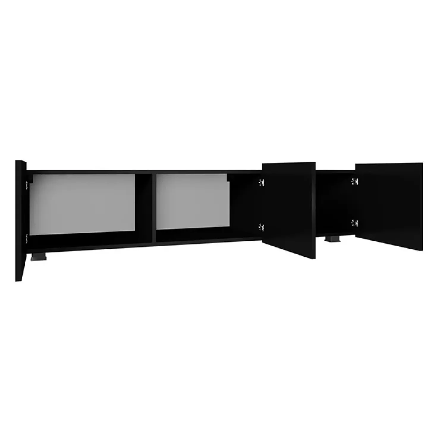 Garnero Arredamenti Mobile porta TV 150x37h cm 2 ante Mons Nero Lucido