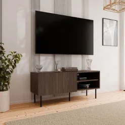 Garnero Arredamenti Mobile porta TV 150x58h cm 2 ante 2 vani noce cannettato Gabiot Clearance