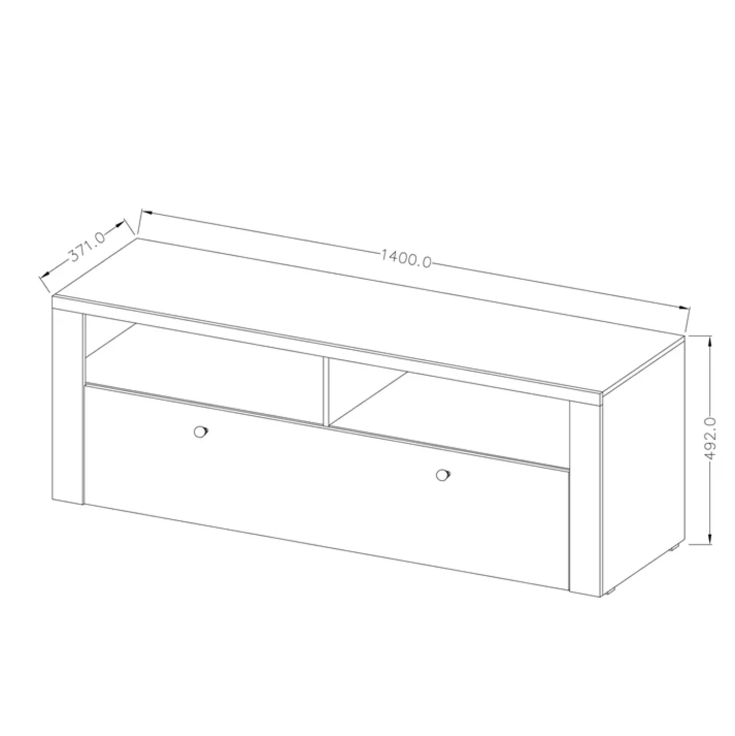 Garnero Arredamenti Mobile porta TV 140x49h cm 1 anta noce rovere grigio Paloma 2 Noce - Grigio Sale