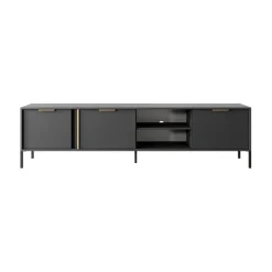Garnero Arredamenti Mobile porta TV 203x53h cm 3 ante 2 vani moderno antracite Nebula Hot