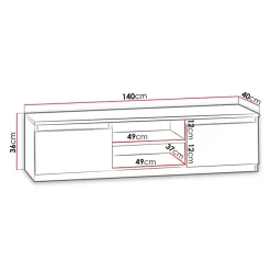 Garnero Arredamenti Mobile porta TV 140x36h cm 2 ante 2 vani moderno bianco Hippo Online
