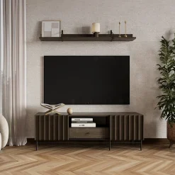 Garnero Arredamenti Mobile porta TV 165x55h cm 2 ante cassetto wengè Blackwood Outlet
