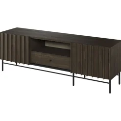 Garnero Arredamenti Mobile porta TV 165x55h cm 2 ante cassetto wengè Blackwood Outlet