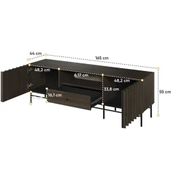 Garnero Arredamenti Mobile porta TV 165x55h cm 2 ante cassetto wengè Blackwood Outlet