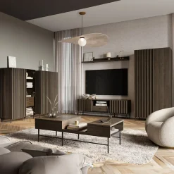 Garnero Arredamenti Mobile porta TV 165x55h cm 2 ante cassetto wengè Blackwood Outlet