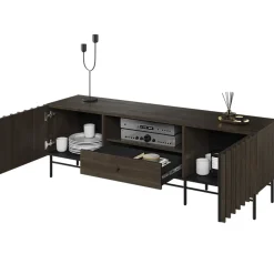 Garnero Arredamenti Mobile porta TV 165x55h cm 2 ante cassetto wengè Blackwood Outlet