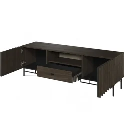 Garnero Arredamenti Mobile porta TV 165x55h cm 2 ante cassetto wengè Blackwood Outlet