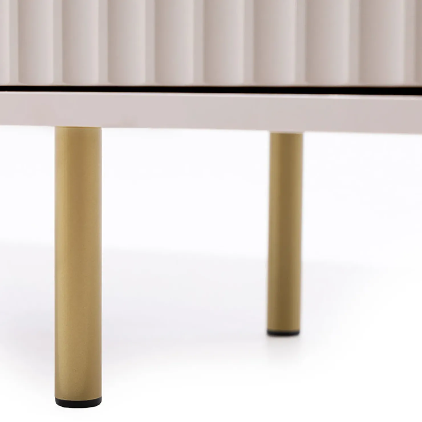 Garnero Arredamenti Mobile porta tv 150x52h cm 1 anta 2 cassetti cannettato moderno beige Vanessa Best