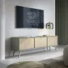 Garnero Arredamenti Mobile porta TV 158x52h cm 3 ante verde salvia rovere Myrta Clearance