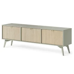 Garnero Arredamenti Mobile porta TV 158x52h cm 3 ante verde salvia rovere Myrta Clearance