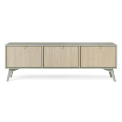 Garnero Arredamenti Mobile porta TV 158x52h cm 3 ante verde salvia rovere Myrta Clearance