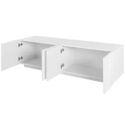Garnero Arredamenti Mobile porta TV 163x46h cm 4 ante Zenzero Gihome® Bianco Lucido Clearance