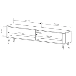 Garnero Arredamenti Mobile porta TV 200x51h cm 2 ante cannettato Ramis Beige Discount