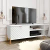 Garnero Arredamenti Mobile porta TV 120x50h cm 1 anta 2 vani con frontali decorati bianco Amsterdam New