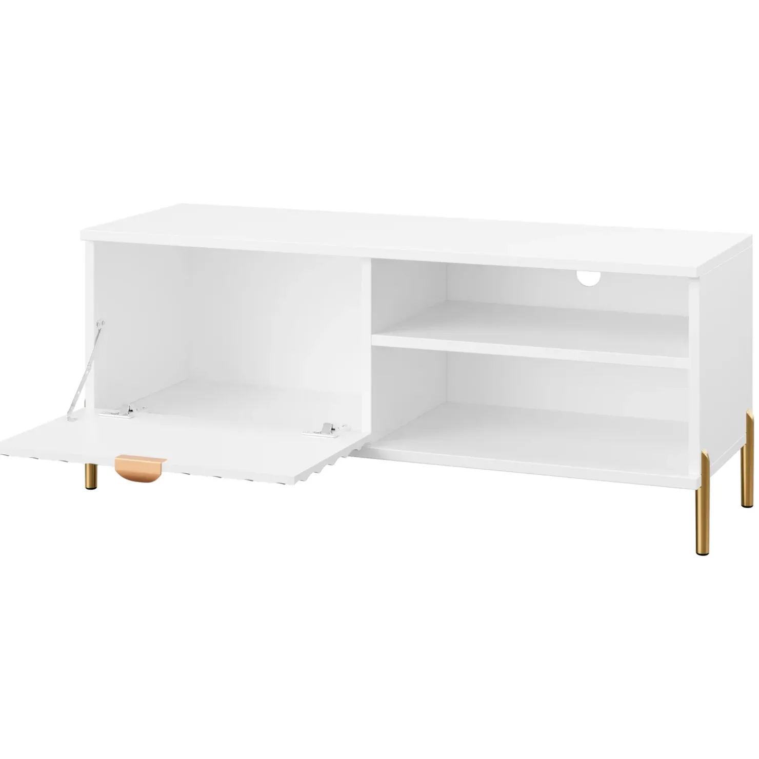 Garnero Arredamenti Mobile porta TV 120x50h cm 1 anta 2 vani con frontali decorati bianco Amsterdam New