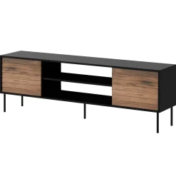 Garnero Arredamenti Mobile porta TV 180x60h cm 2 ante noce nero Wild Noce - Nero opaco Sale