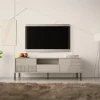 Garnero Arredamenti Mobile porta tv 155x54h cm 2 ante 1 cassetto cannettato beige Diana New