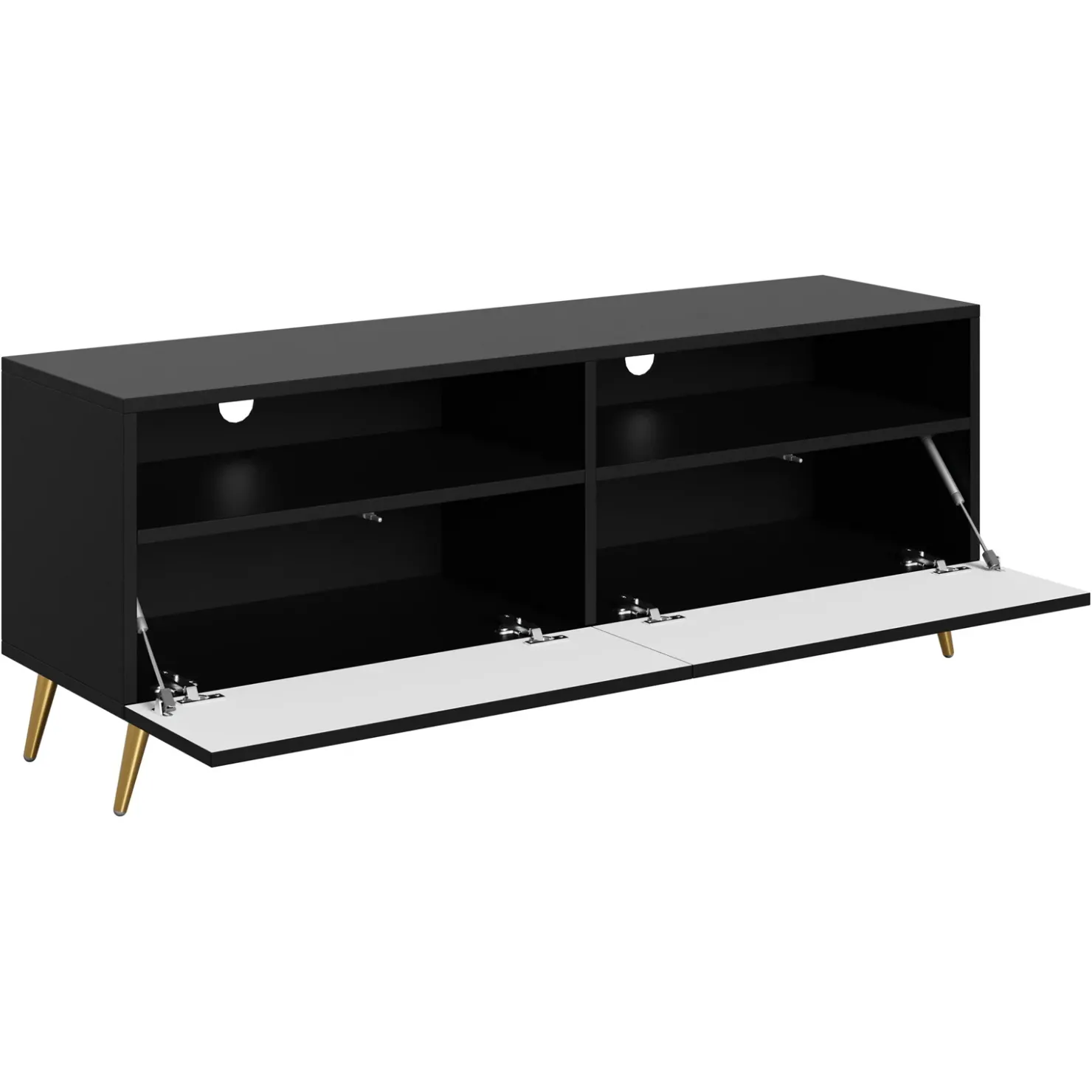 Garnero Arredamenti Mobile porta TV 150x57h cm 2 ante 2 vani con frontali decorati nero Simona Nero Opaco Sale