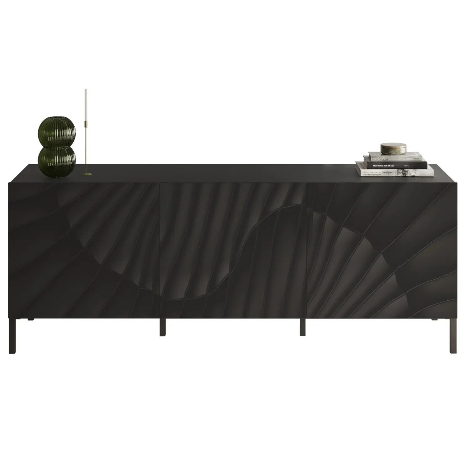 Garnero Arredamenti Mobile porta TV 181x69h cm 3 ante serigrafate moderno antracite Grafea Online