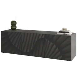 Garnero Arredamenti Mobile porta TV 181x69h cm 3 ante serigrafate moderno antracite Grafea Online