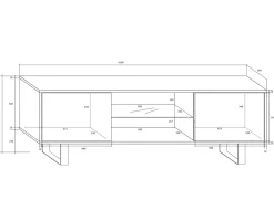 Garnero Arredamenti Mobile porta TV 160x53h cm 2 ante rovere bianco lucido Kelli Bianco Lucido - Rovere Clearance