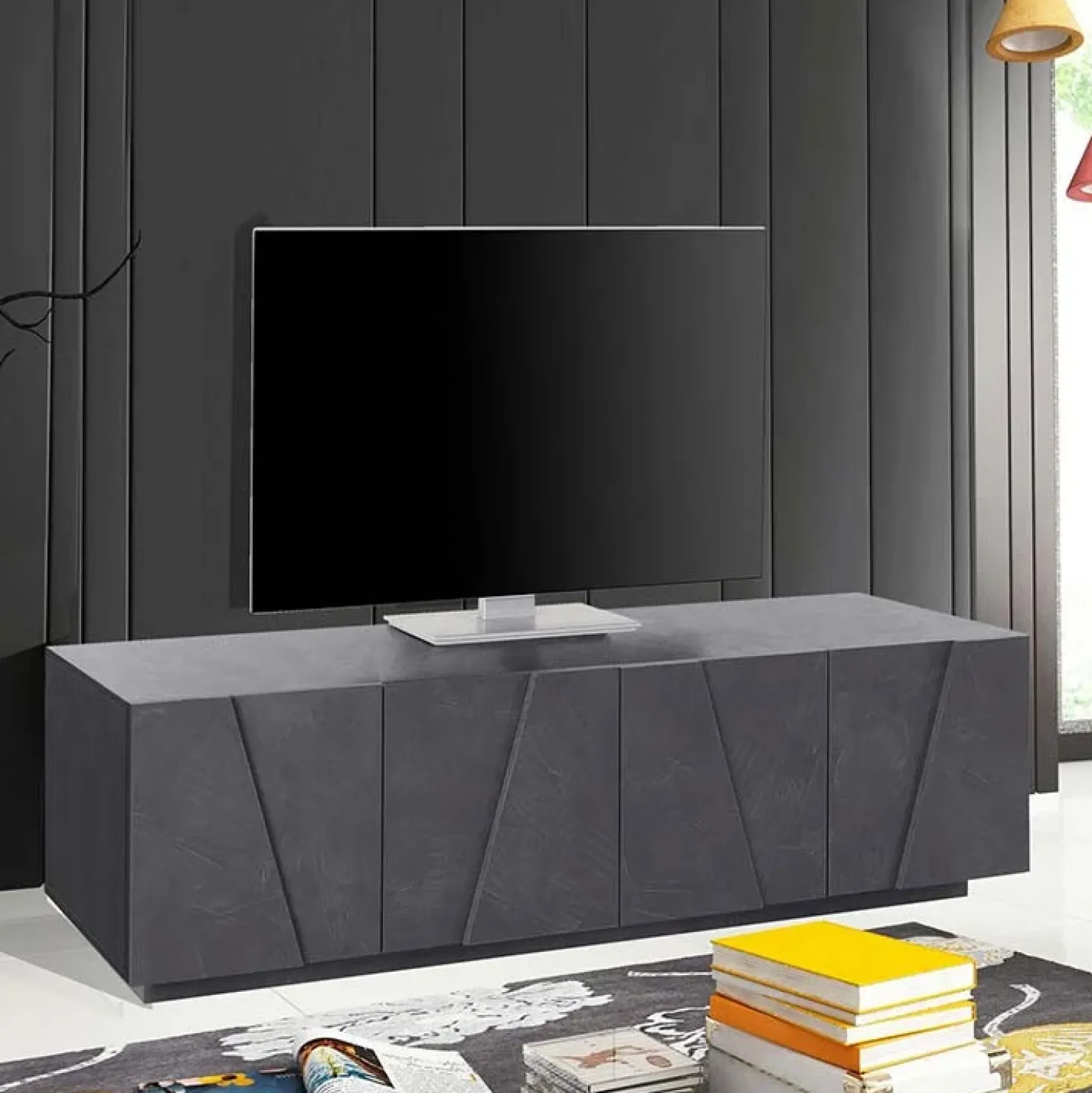 Garnero Arredamenti Mobile porta TV 163x46h cm 4 ante Zenzero Gihome® Ossido Best